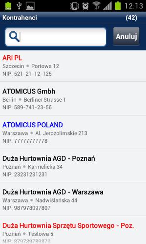 Rysunek 60. Szybki mechanizm wyszukiwania oraz możliwość sortowania 6.6.1. Dodawanie kontrahenta!