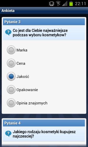 Wybierając odpowiedź Tak otrzymujemy kolejne pytanie z odpowiedzią otwartą