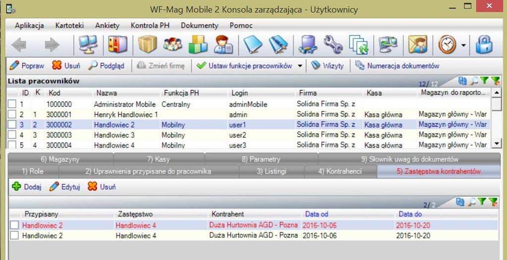 Zakładka Zastępstwa kontrahentów Rysunek 11.