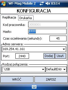 4. APLIKACJA MOBILNA WAPRO MOBILE PDA 4.1.