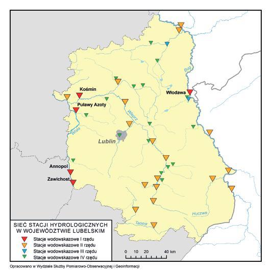 Stacje wodowskazowe w województwie lubelskim (stan na 30 czerwca 2015 r.