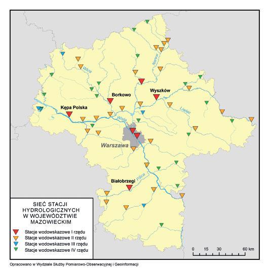 Stacje wodowskazowe w województwie mazowieckim (stan na 30 czerwca 2015 r.