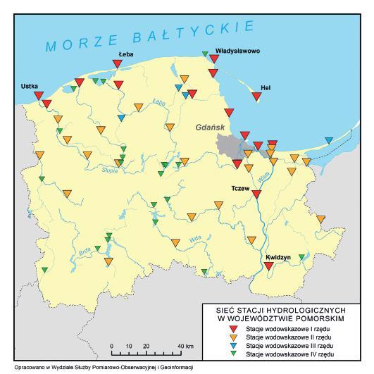 Stacje wodowskazowe w województwie pomorskim (stan na 30 czerwca 2015 r.