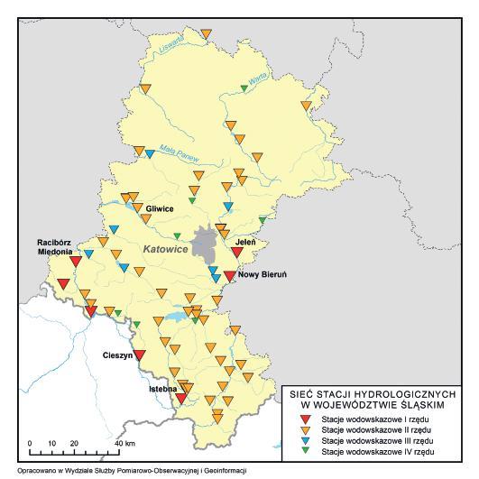 Stacje wodowskazowe w województwie śląskim (stan na 30 czerwca 2015 r.