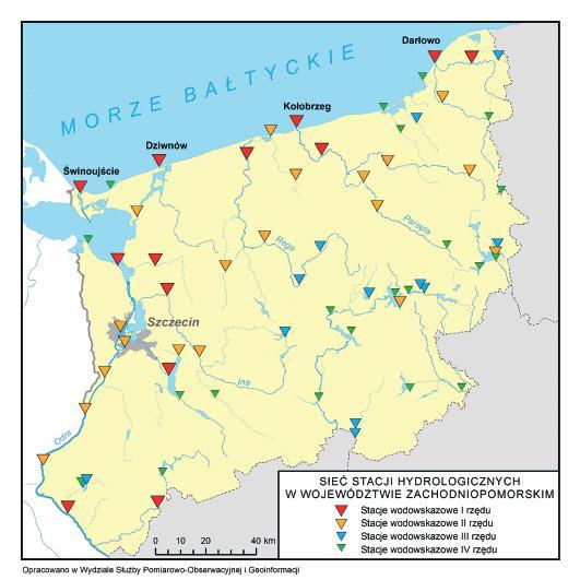 Stacje wodowskazowe w województwie zachodniopomorskim (stan na 30 czerwca 2015 r.
