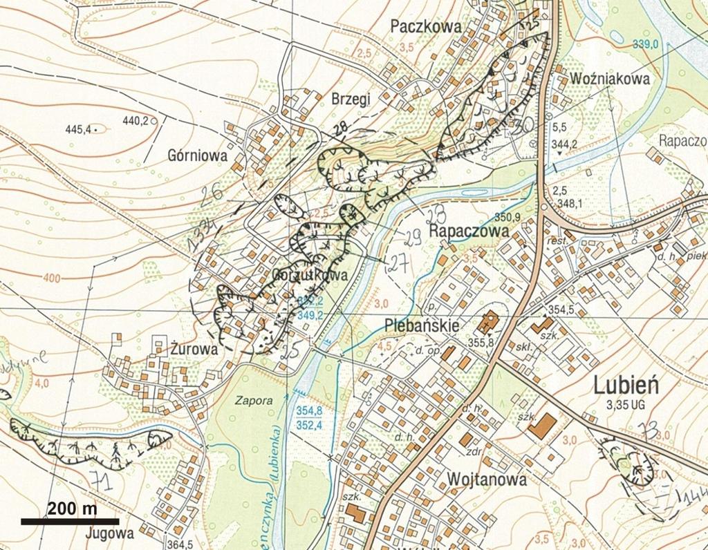 Mapa osuwisk i terenów zagrożonych