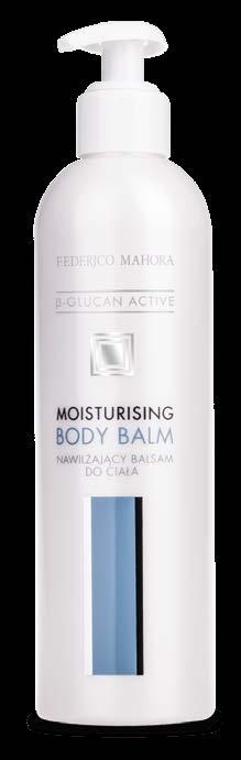 ß-GLUCAN ACTIVE NAWILŻAJĄCY BALSAM DO CIAŁA MOISTURISING BODY BALM nawilża i odżywia skórę, sprawiając, że staje się jędrna, elastyczna i aksamitna w dotyku dzięki bogatej formule, opartej na