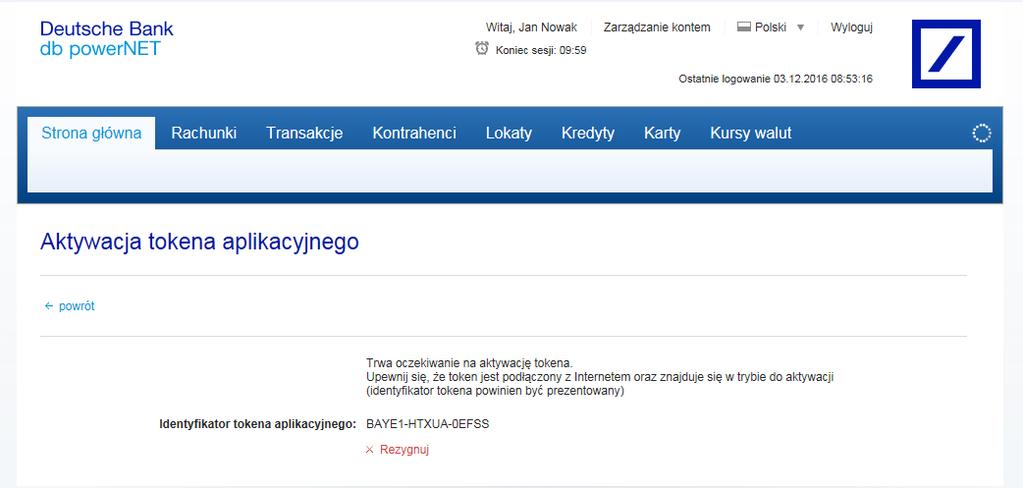 Metoda autoryzacji Token aplikacyjny uzyskuje status Do akceptacji.