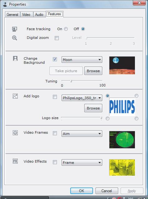 wideo). Jeśli są włączone, wyłącz je, usuwając zaznaczenie pól wyboru. 9.3 Gdy korzystam z kamery internetowej firmy Philips, mój komputer / laptop pracuje wolniej. Co robić?