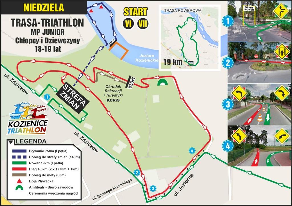 Niedziela 13.08.2017r. Start VII Mistrzostwa Polski Junior Chłopcy ( 18 19 lat ) Dystans: 750 m pływanie -19 km jazda rowerem-4.