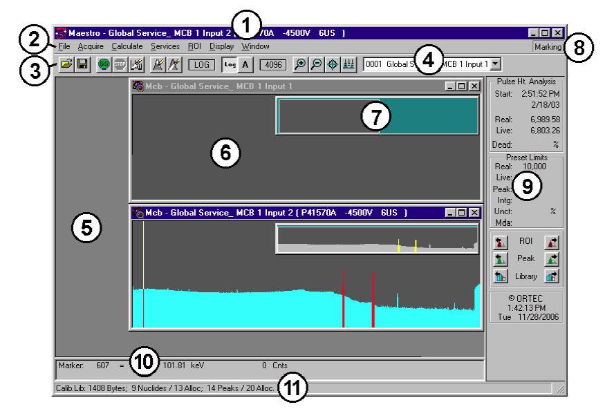 Opis programu Program MAESTRO A65-B32 wersja 6.08 dostarczony razem z detektorem jest zawansowanym oprogramowaniem do obsługi wielokanałowego analizatora (MCA multichannel analysis).