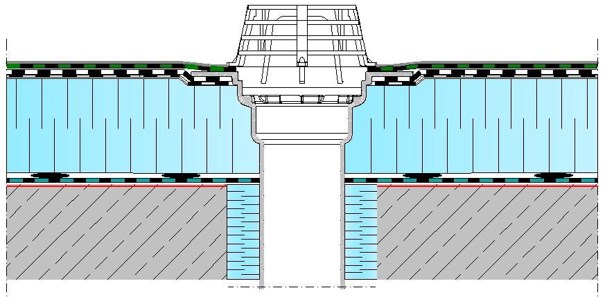 8.3. Obróbka wpustu dachowego Dachy płaskie o dużej powierzchni najczęściej są odwadniane przy zastosowaniu wewnętrznego systemu odprowadzania wód opadowych, składającego się z wpustów dachowych i