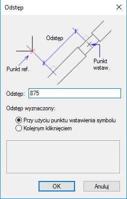 Ustalamy odstęp wstawienia od wybranego krańca ściany.