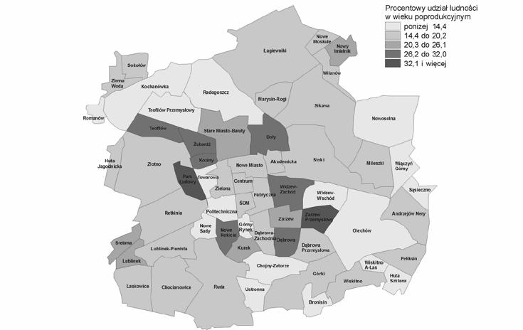 98 Przemiany społeczno-demograficzne w wielkich osiedlach mieszkaniowych Zmiany w % Now e Mos kule Sokołów Łagiewniki Nowy Imi elnik -15 0 15 100 Zimna Woda Wilanów Kochanówka Ra do goszcz Mar