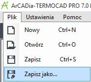 Warunki techniczne w raporcie projektowanej charakterystyki energetycznej Rysuj w TERMOCADIA, licz w ArCADia-TERMOCAD Użytkownik ma do wyboru dwie drogi obliczeń: pełne obliczenia wyłącznie w