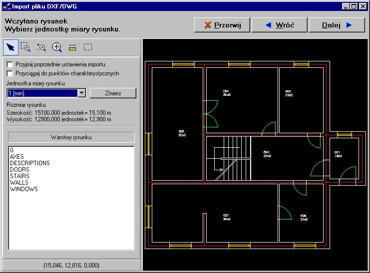 Lekcja 3: Instal-therm 4 HC + Instal-OZC 4 Wskazówka: aby sprawdzić czy wybór jest prawidłowy naciskamy i mierzymy drzwi ich szerokość powinna wynosić około 1 metra. 3. Klikamy przycisk Dalej.