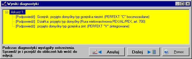 Po uzupełnieniu danych wykonujemy obliczenia. Naciskamy klawisz F10, który wywołuje obliczenia.