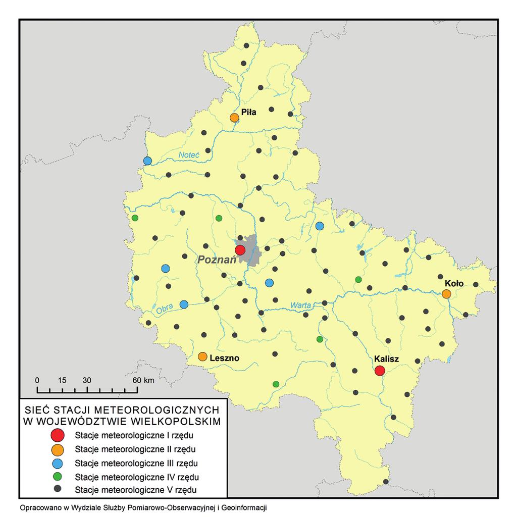 Stacje meteorologiczne w województwie wielkopolskim (stan na 30 czerwca 2015 r.