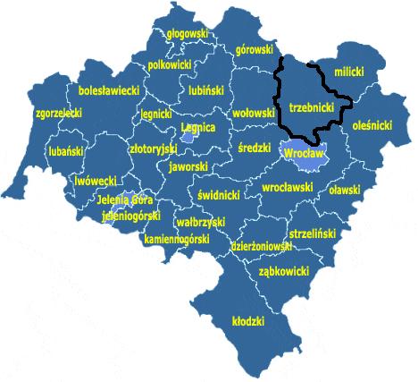 Mapa 1 Lokalizacja powiatu trzebnickiego na