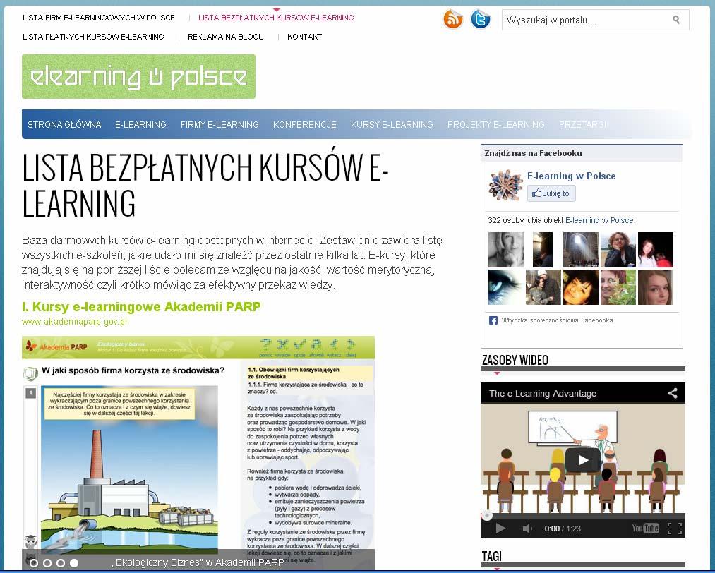 Analizując c ofertę instytucji prezentujących swoje kursy e learningowe w