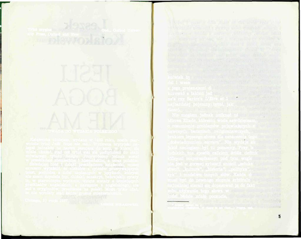 Tytuł oryginału: Religion. If there is no God... Oxford University Press, Oxford and New York 1982.