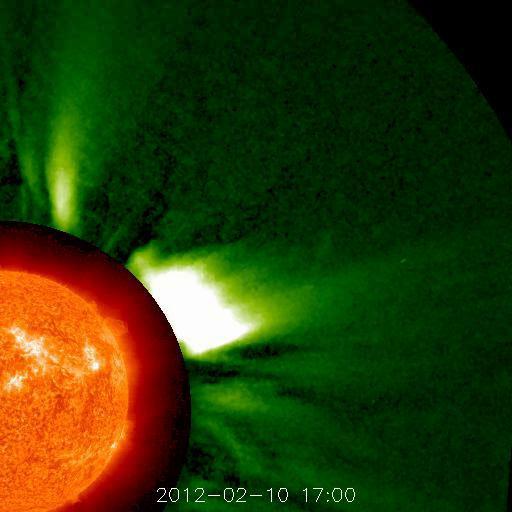 Coronal Mass Ejection (CME) -olbrzymia struktura pola magnetycznego i plazmy wyrzucona ze