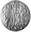 XCII 4, cyfra 2 w dacie odwrócona III 75,- *256. trojak 1605, Kraków, Kurp. 1345 R4, Wal.