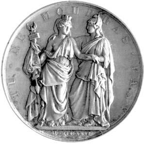 medal emigracyjny autorstwa A. Barre a wybity w 1831 r.