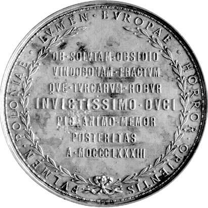 medal wybity w 1883 r z okazji 200-lecia Odsieczy Wiedeƒskiej projektu W.