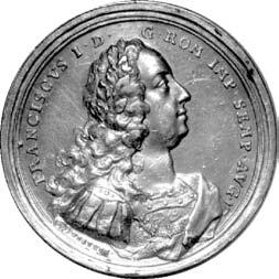 789 790 *789. medal autorstwa Vestnera wybity z okazji wyboru cesarza Franciszka I w 1745 r.