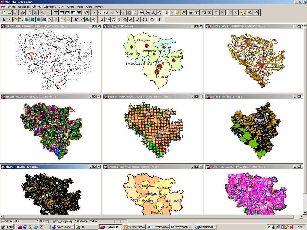 Struktura SDI - WODGiK BDO 250K Zdjęcia lotnicze i ortoobrazy TBD 10K Mapy topograficzne 10K, 25K, 50K Mapa sozologiczna 50K Mapa hydrograficzna 50K VMAP2 50K Mapa glebowo-rolnicza 25K Mapa