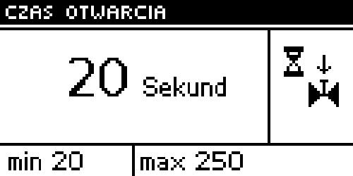 Zadaną zaworu można również zmienić wprost z głównego ekranu sterownika pokręcając gałką impulsatora. IV.5.