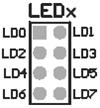 5. Układy Peryferyjne Diody LED Płyta posiada 8 diod LED, które stanowią najprostszy interfejs pomiędzy systemem a użytkownikiem, co jest szczególnie ważne dla początkujących programistów.