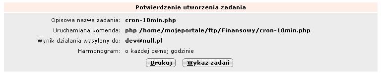 dowolny e-mail (może być nieprawdziwy), chyba, że harmonogram zadań nie działa prawidłowo, wtedy wpisz swój prawdziwy e-mail, a