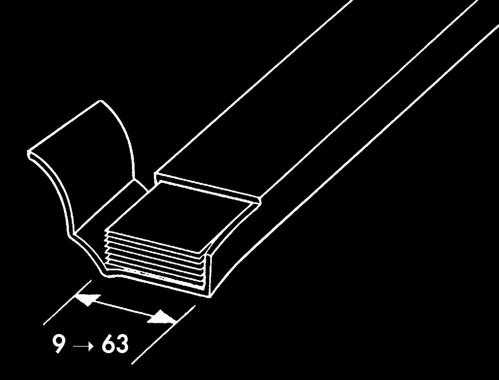 Narzędzie do odizolowania Minimum 10 mm Szybko i prosto ściąga izolację z szyn ERIFLEX FLEXIBAR od 9 do 63mm Przecina izolację z 4 stron podczas jednej operacji bez uszkadzania szyny.