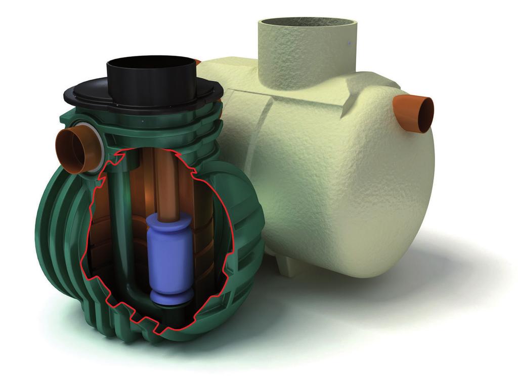 SEPARATORY W PEŁNI RETENCYJNE Typoszereg NSFP (formowany rotacyjne) Typoszereg NSFA (wykonany z tworzywa sztucznego wzmacnianego włóknem szklanym) Separatory w pełni retencyjne są stosowane w