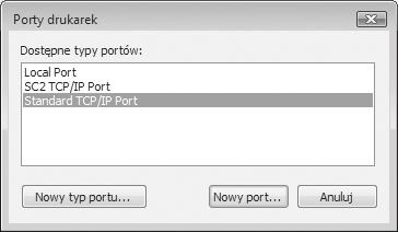 Jeśli sterownik drukarki jest instalowany zgodnie z procedurą "Instalacja własna" przy wybranym ustawieniu "IPP", dodawany jest port [SC-Print2005 Port].