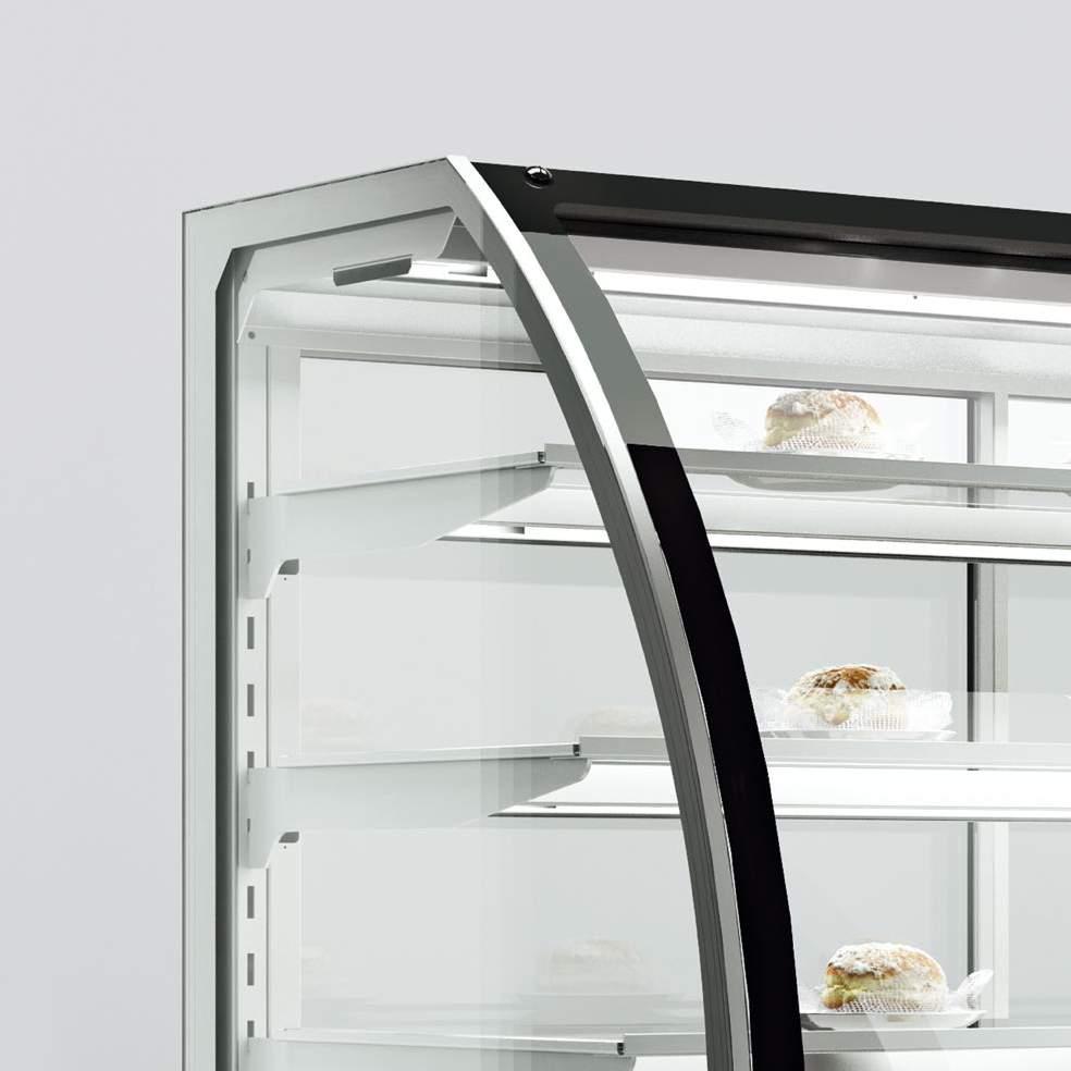 Carina 03 Refrigerated display cases which can be joint to create complete lines of commercial equipment.