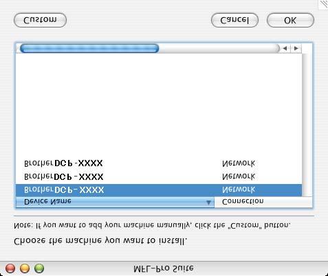 KROK 2 Instalowanie sterownika i oprogramowania Macintosh 4 Dla użytkowników interfejsu sieci przewodowej (dotyczy wyłącznie modelu DCP-7045N) Dla wersji Mac OS X 10.2.4 lub wyższej WAŻNE Należy koniecznie wykonać instrukcje podane od kroku 1 Konfiguracja Urządzenia na stronach 6 do 8.