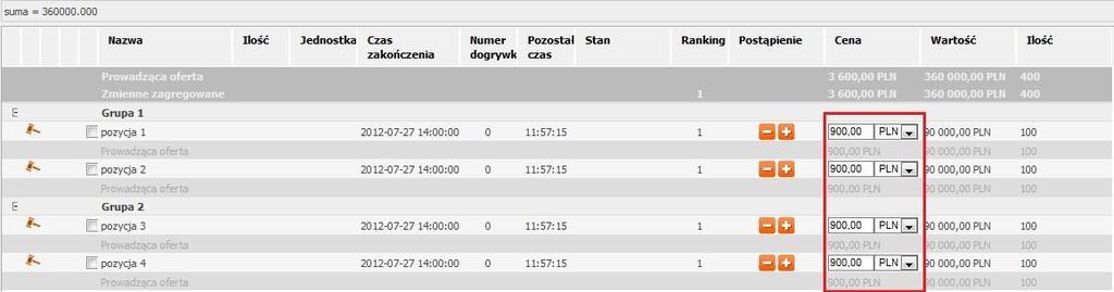 własną ofertę z poprzedniego etapu postępowania zakupowego, którą należy zatwierdzić przy składaniu pierwszej oferty, albo własną ofertę z poprzedniego etapu postępowania zakupowego, którą system