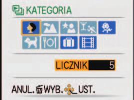 Różne metody odtwarzania (Tryb odtwarzania) (ciąg dalszy) Tryb odtwarzania: [ODTW. KATEG.] Istnieje możliwość automatycznego klasyfikowania zdjęć, które można później oglądać według kategorii.