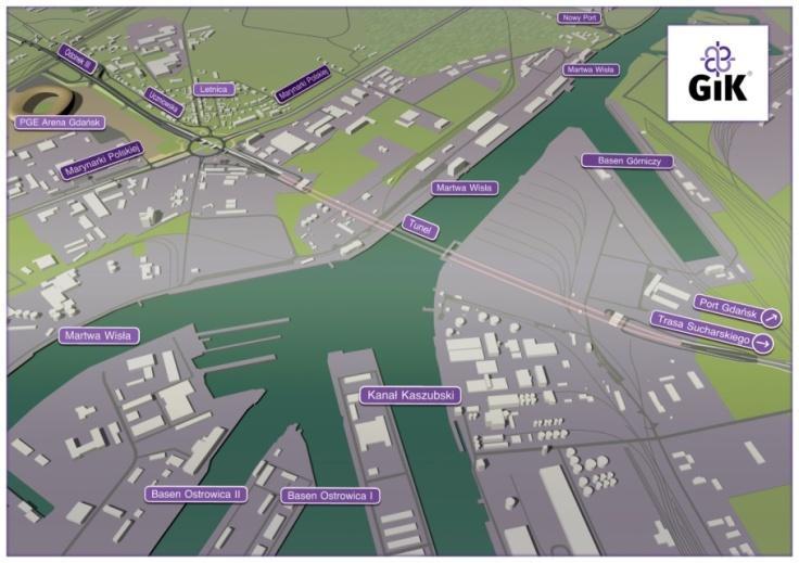 TRASA SŁOWACKIEGO Tunel drogowy pod Martwą Wisłą 2 tuby tunelu