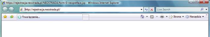 9. Kolejnà czynnoêcià jest rejestracja w us udze neostrada tp. By dokonaç rejestracji, uruchom przeglàdark internetowà Internet Explorer i w pasku adresu wpisz adres: rejestracja.neostrada.pl. 10.