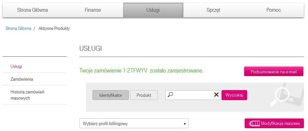 Jeśli zamówienie jest zgodne z naszymi oczekiwaniami, wybieramy przycisk Złóż zamówienie. Po wykonaniu tej operacji system potwierdzi przyjęcie zamówienia i poda jego identyfikator.