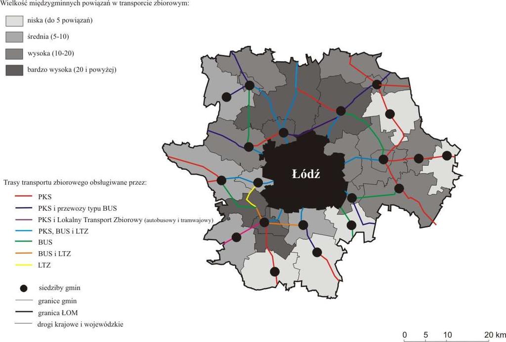 gmin przebiegają linie kolejowe, dodatkowo ich trasowanie w wielu przypadkach nie nawiązuje do charakteru sieci osadniczej.