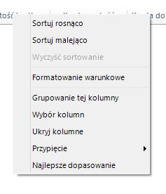 (rys. 6) Wybór kolumn 4.2. Wykluczenia Wykluczenia zostały podzielone na dwie części, tyczące się odpowiednio użytkowników i aukcji allegro (rys. 22).