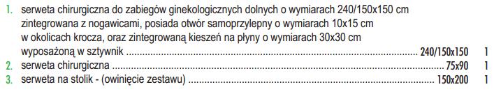 3 Czy Zamawiający dopuści zestaw ginekologiczny