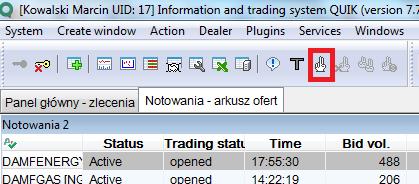 uzupełnienia parametrów w celu wysłania nowego zlecenia do systemu: 1)