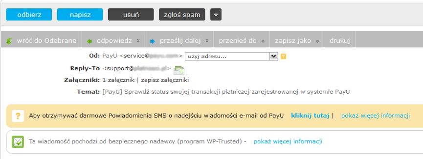 Skrzynka główna Główny folder wiadomości to miejsce, do którego