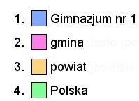 powiatu i kraju w skali o średniej 100 i